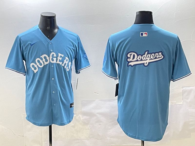 Men Los Angeles Dodgers Blank Light Blue Throwback Game 2025 Nike MLB Jersey style 9->los angeles dodgers->MLB Jersey